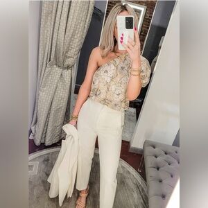 Anthropologie Stark X Women’s Floral One Shoulder Top Size Small‎